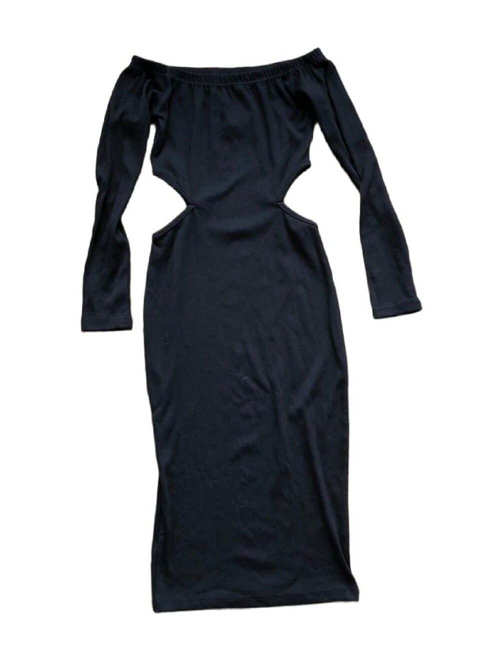 Nasty Gal Recycled Off the Shoulder Stretch Ribbed Cut-Out Midi Dress